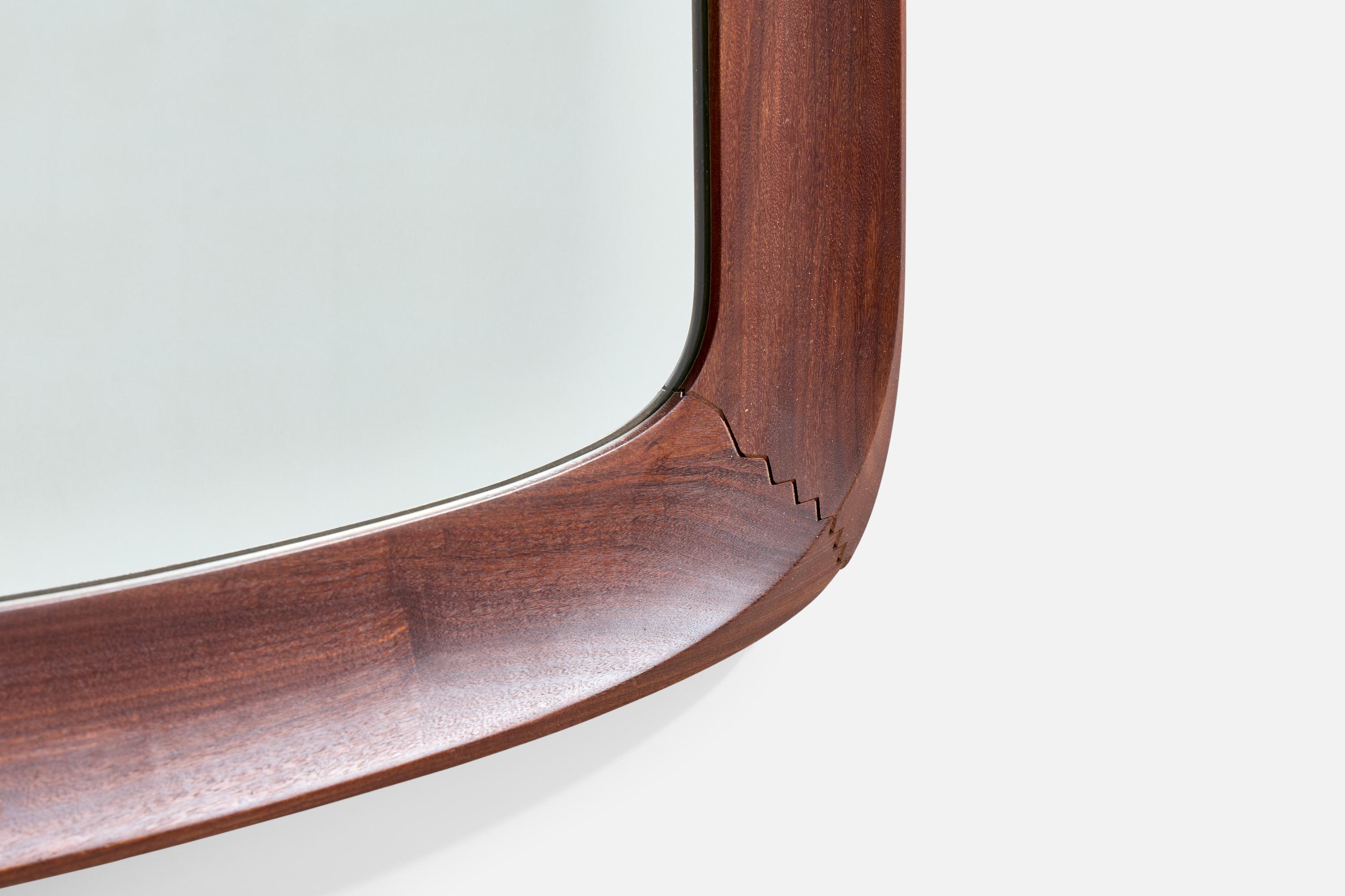 Chêne Glas & Trä, miroir mural, Oak Oak teinté, Suède, 1960 en vente