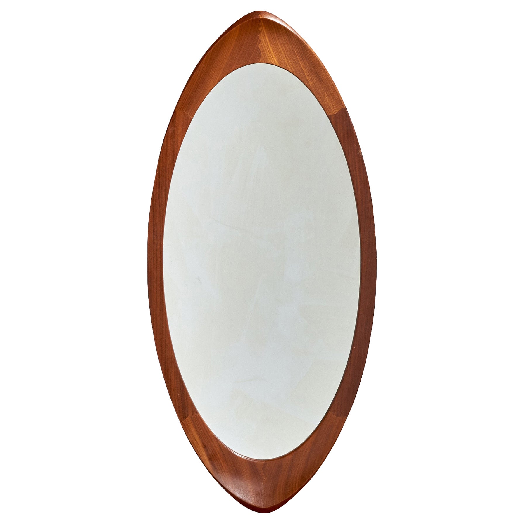 Glas & Trä, Wall Mirror, Teak, Crystal Glass, Sweden, 1950s For Sale