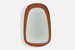 Glas & Trä, Wall Mirror, Teak, Hovmantorp, Sweden, 1950s