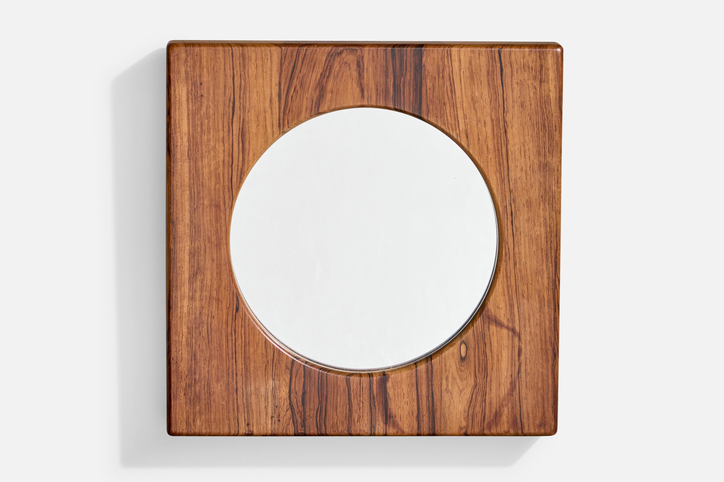 A wood wall mirror produced by Glas & Trä, Sweden, c. 1960s.

Overall Dimensions (inches): 11.75
