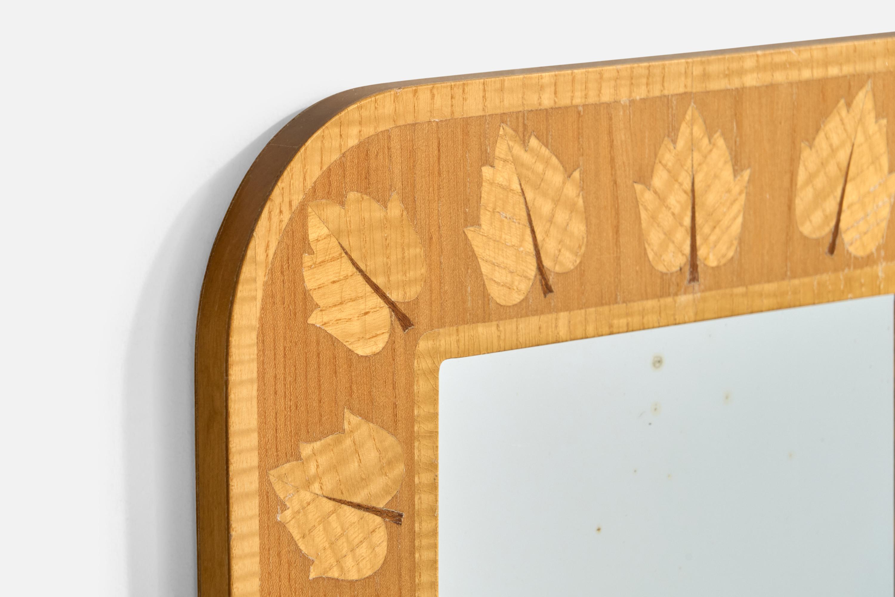 Glas & Trä, Wandspiegel, Holz, Schweden, 1960er Jahre (Schwedisch) im Angebot