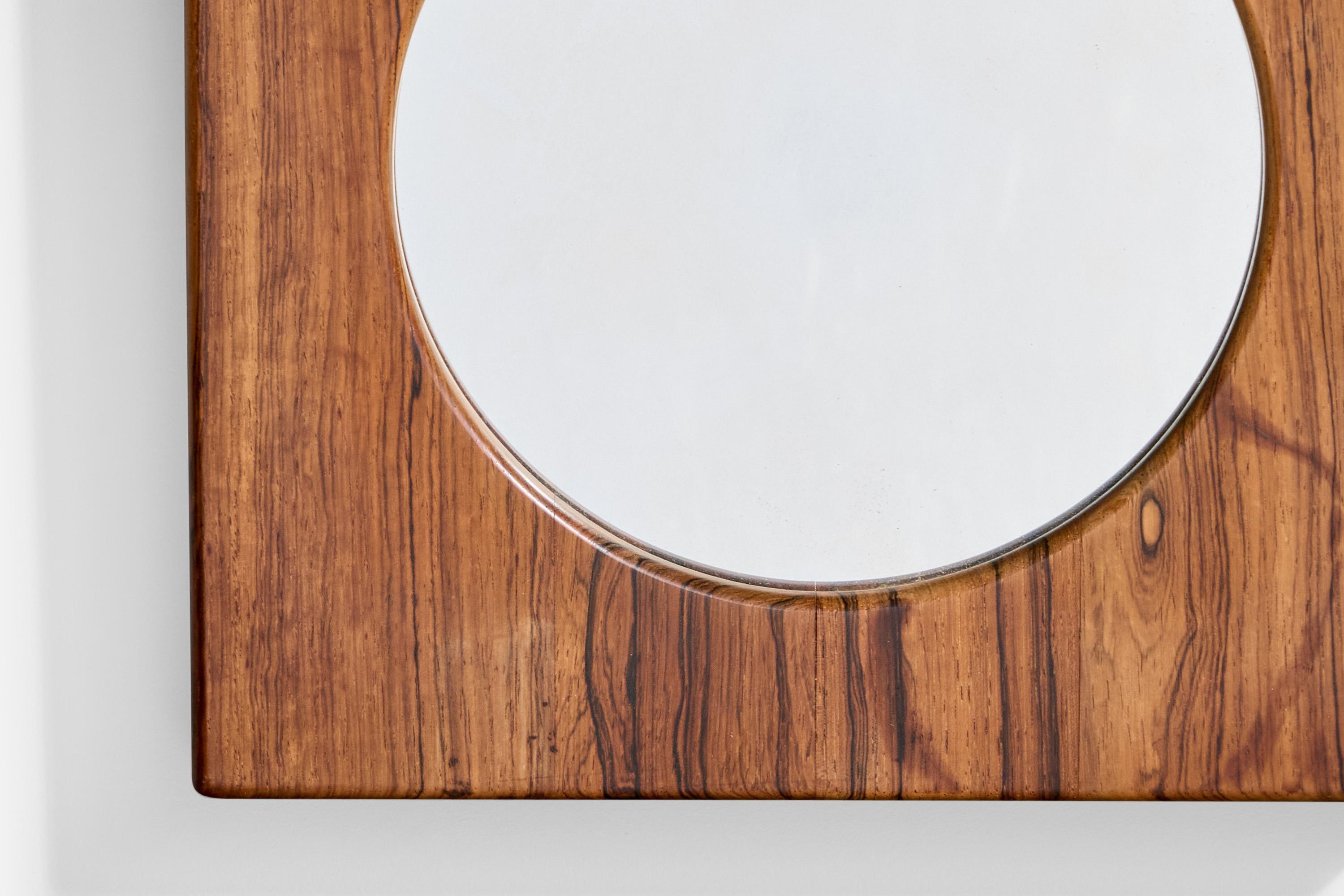 Milieu du XXe siècle Glas & Trä, miroir mural, Wood, Suède, années 1960 en vente