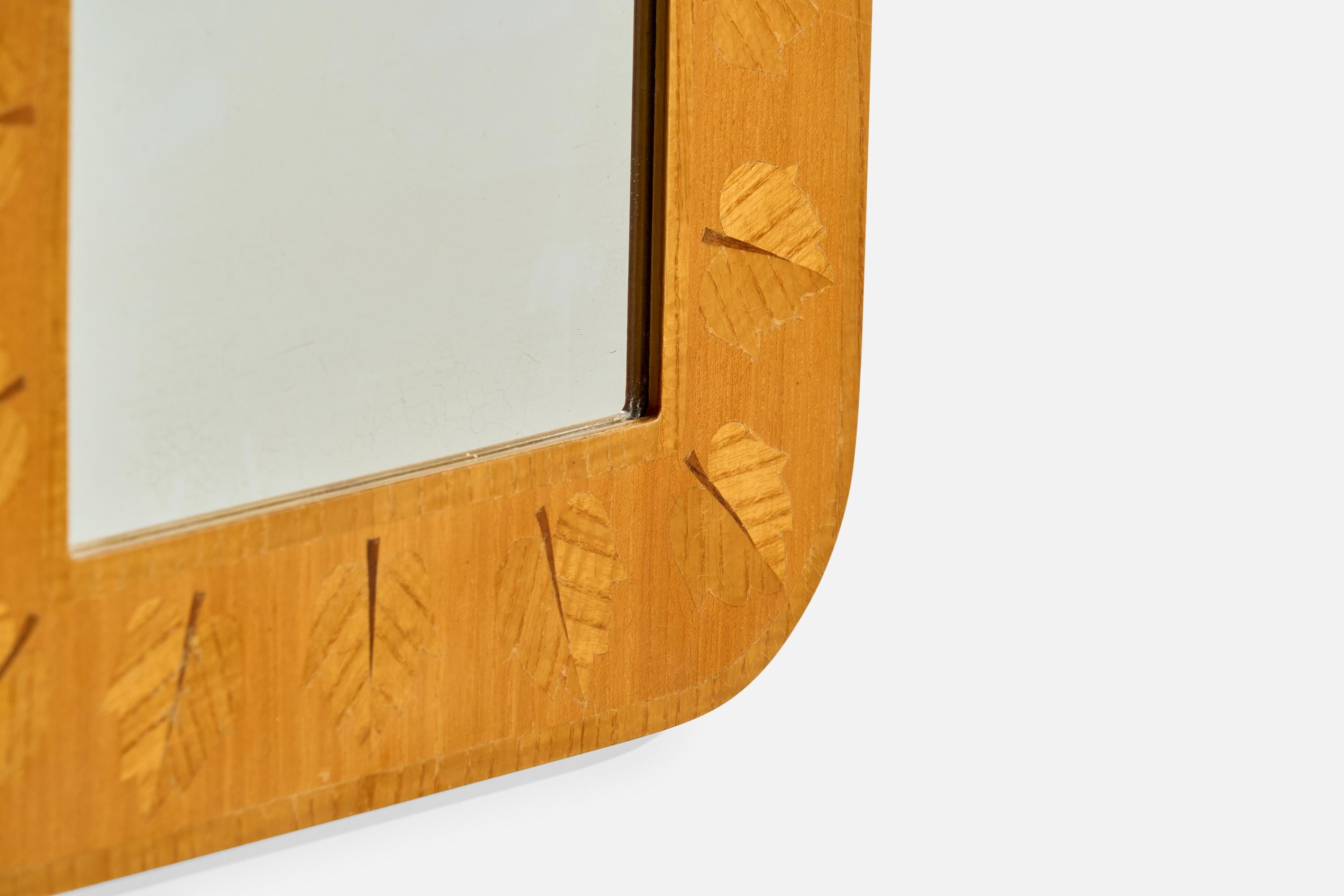 Glas & Trä, Wall Mirror, Wood, Sweden, 1960s For Sale 2