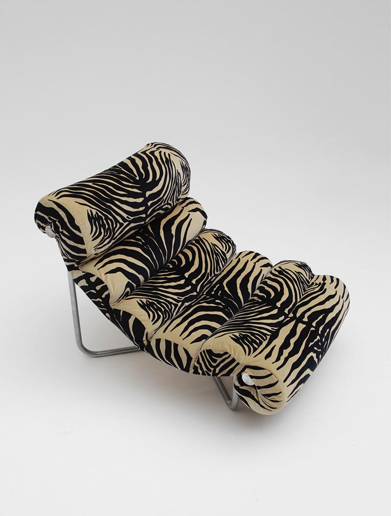 Hollywood Regency Glasgow Chair by George Van Rijck in Zebra Pattern