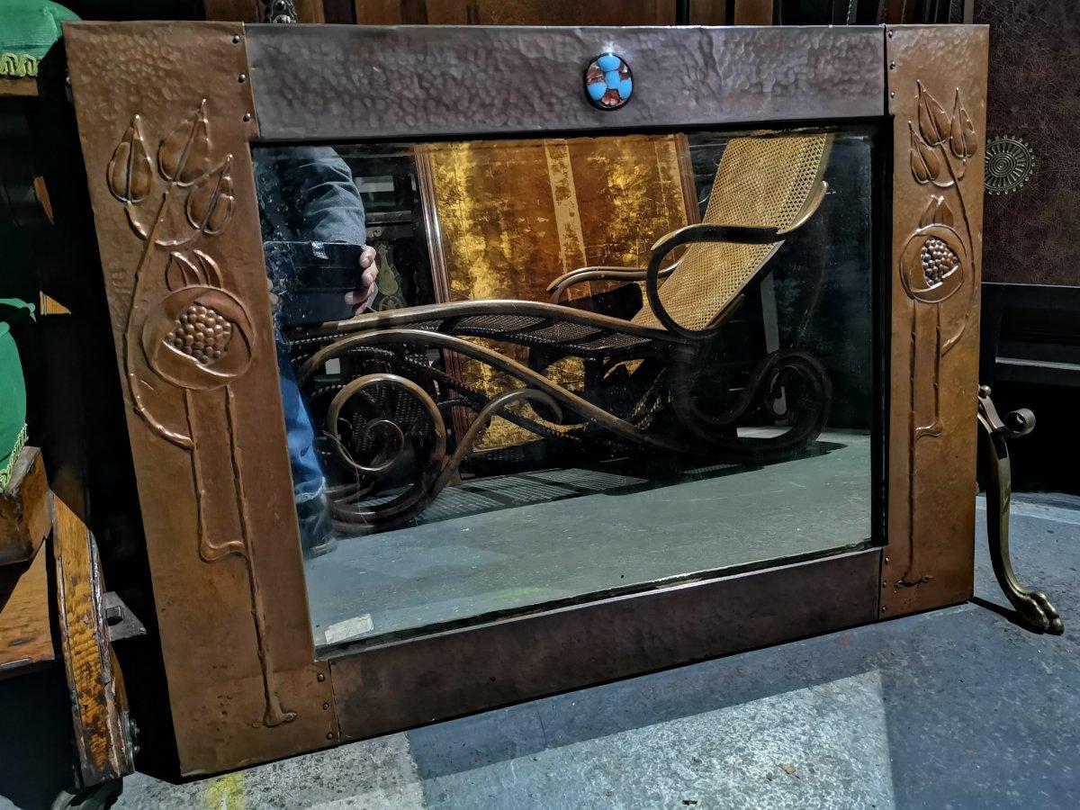 hammered copper mirror
