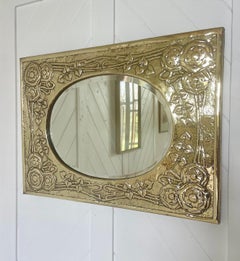 Glasgow School Arts and Crafts brass framed Mirror