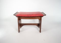 Glasgow School. George Logan attr An Arts & Crafts oak stool with upturned sides