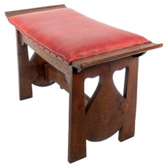 Glasgow School. George Logan attr An Arts & Crafts oak stool with upturned sides