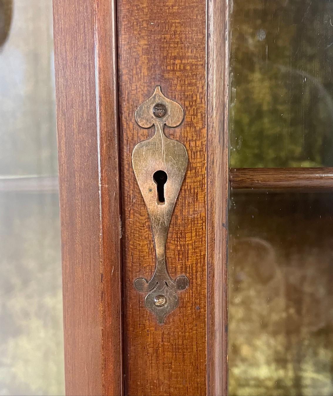 Glasgow School Mahogany Display Cabinet with Stylised Inlay Design In Good Condition For Sale In Petworth, GB