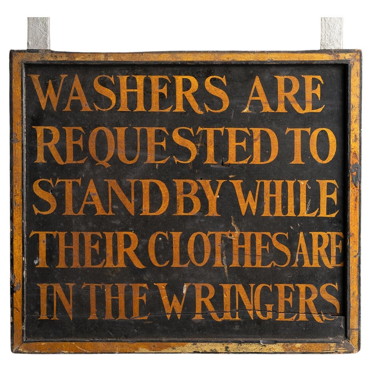 Glasgow Tenement Washer’s Sign, Scotland circa 1890