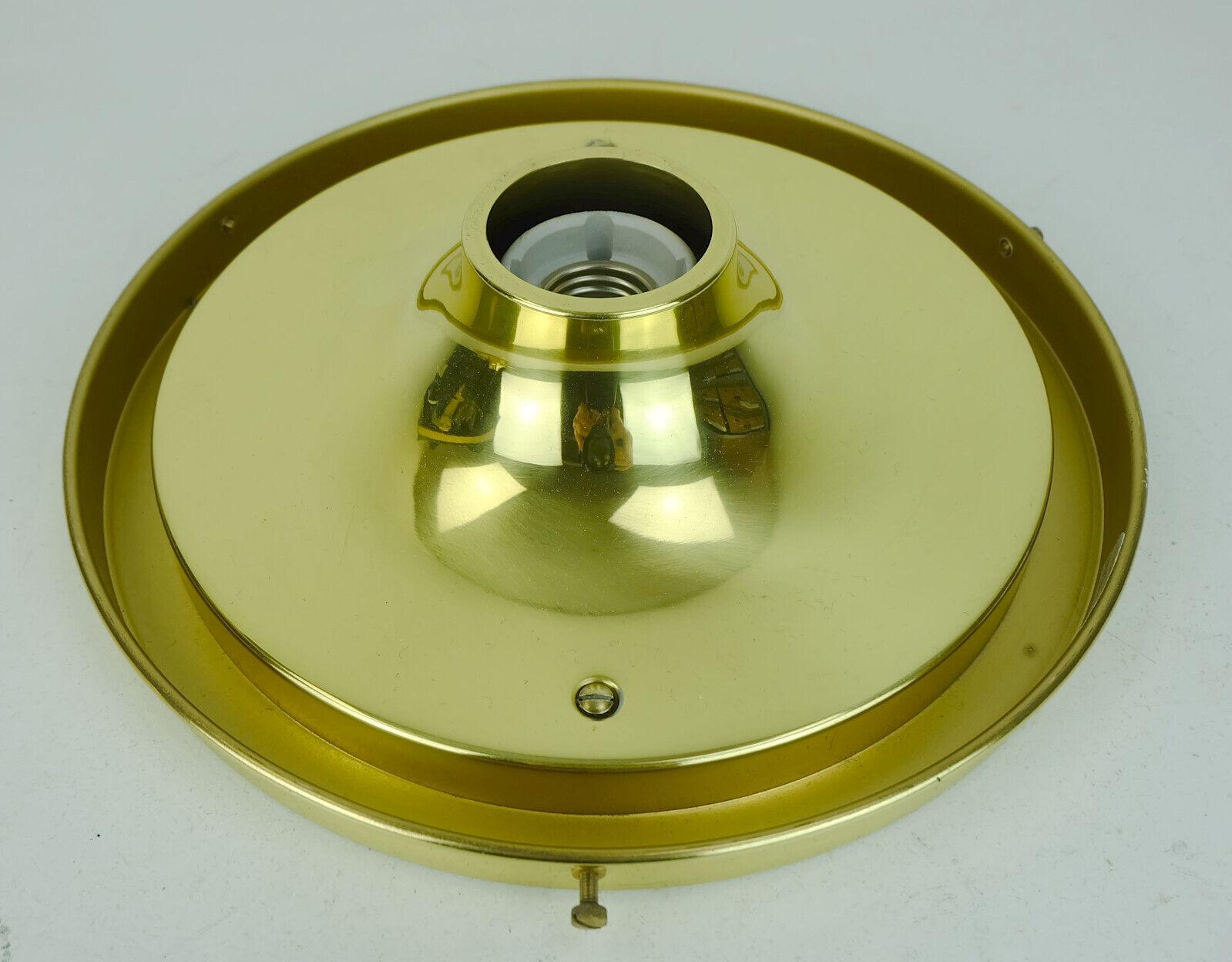 Mid-Century Modern Glashuette Limburg Ceiling Lamp Sconce Glass and Brass 1970s, 2 Available For Sale