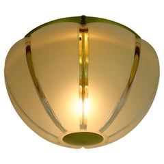 glashuette limburg CEILING LAMP Wandleuchter aus Glas und Messing 1970er Jahre - 2 Stück verfügbar