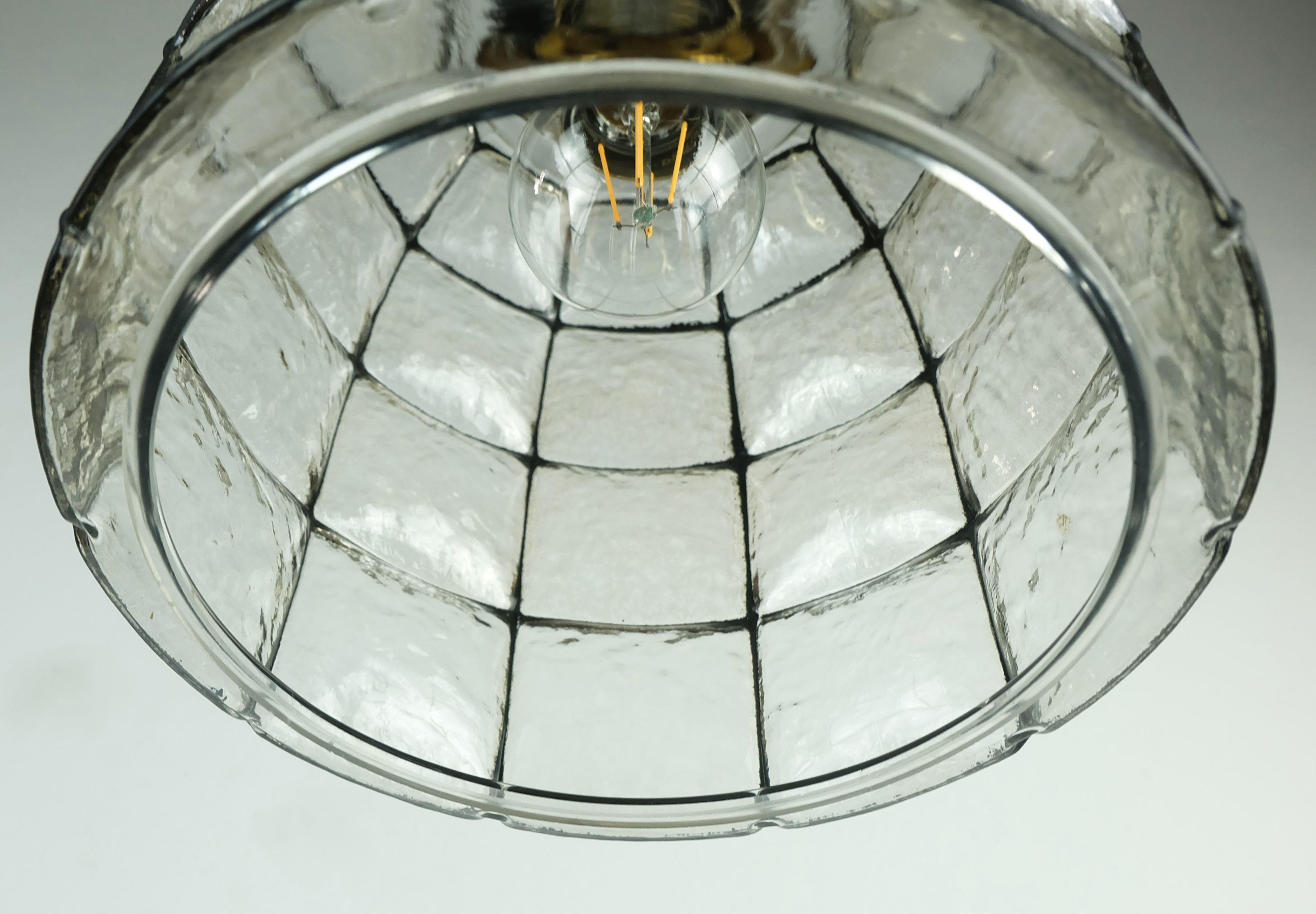 Tedesco Lampada a sospensione in vetro glashuette Limburg 1960's 70's modello 4184 in vendita