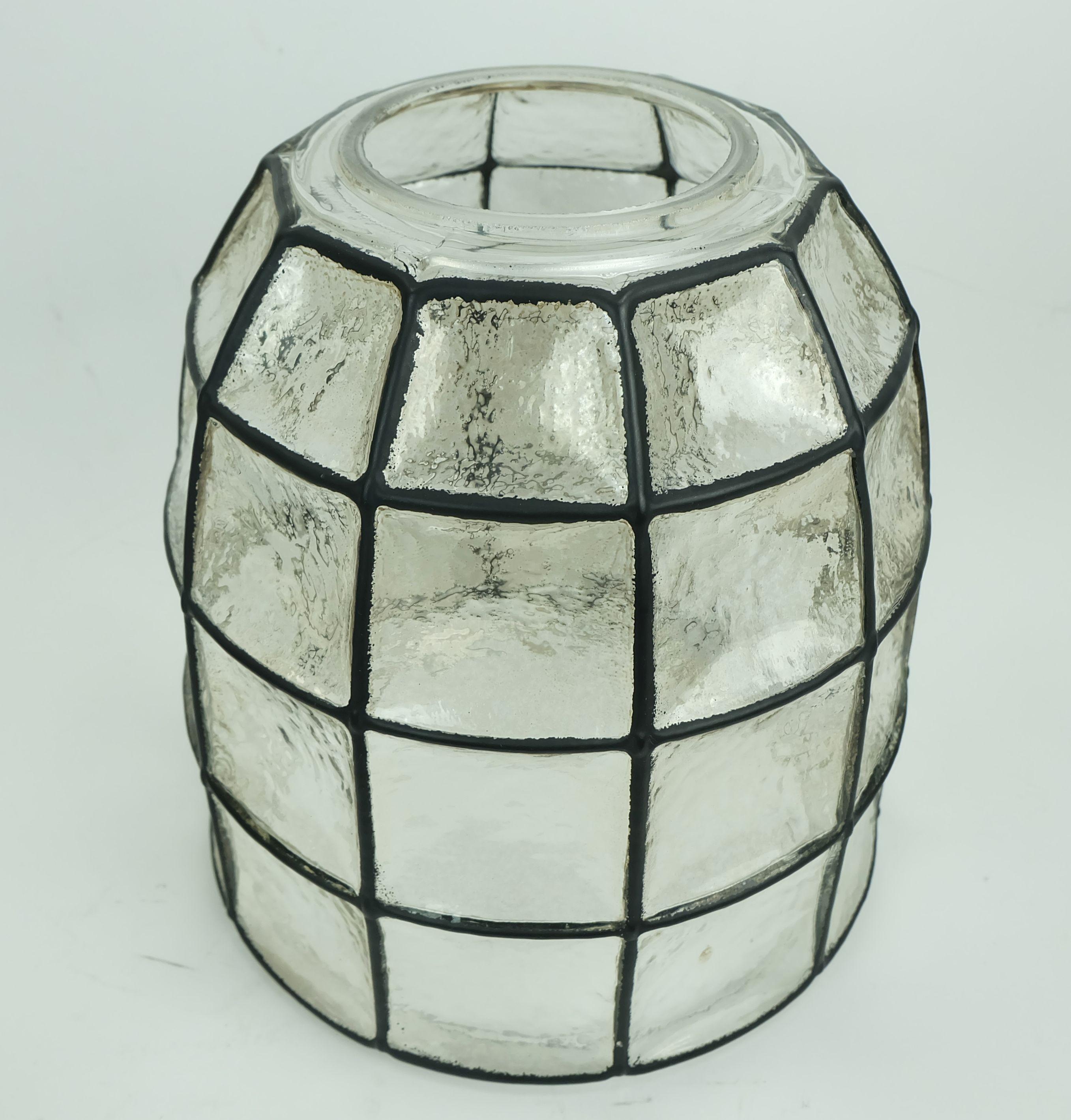 Metà XX secolo Lampada a sospensione in vetro glashuette Limburg 1960's 70's modello 4184 in vendita