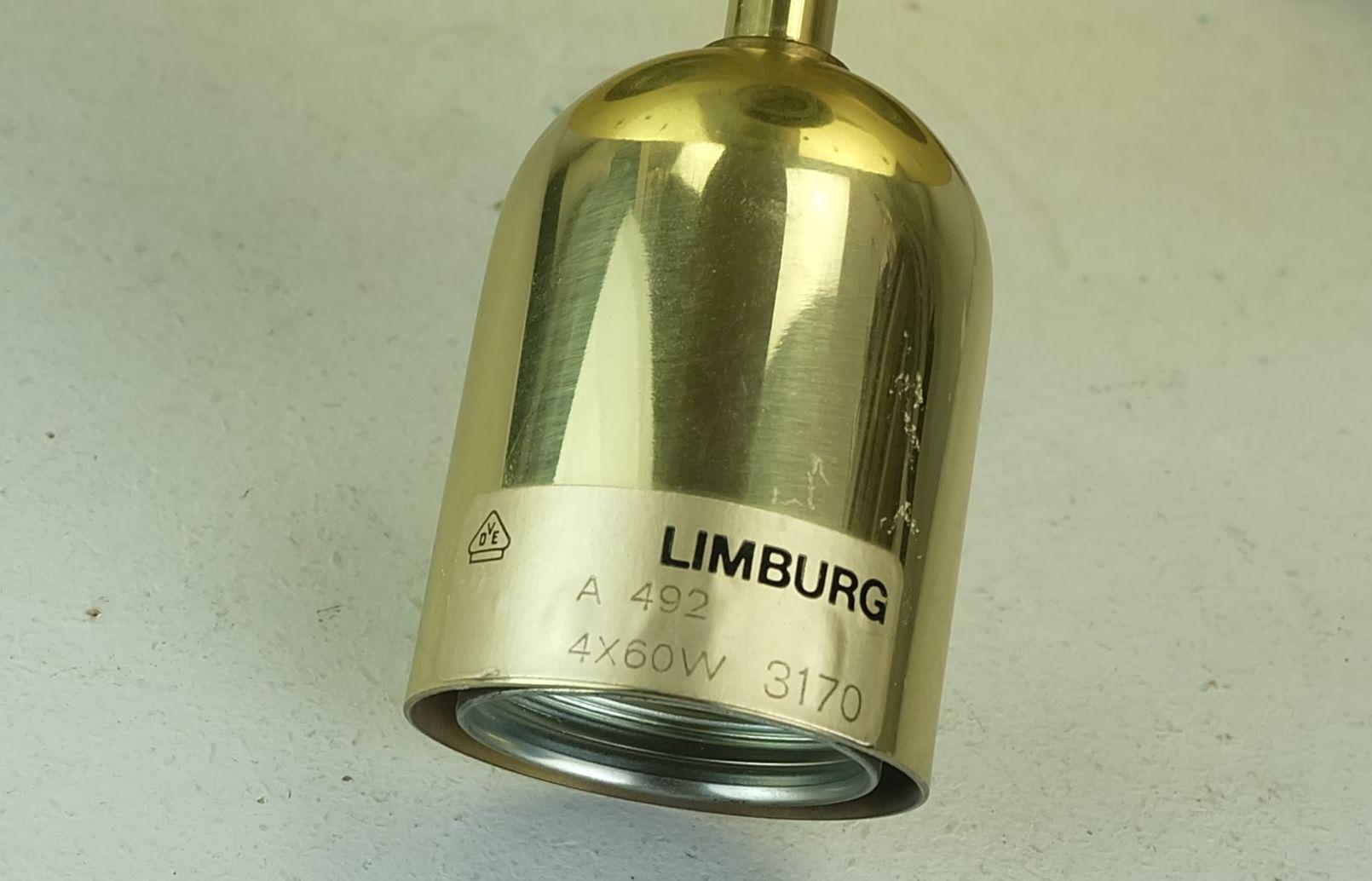 glashuette limburg mid century CEILING LIGHT plafonnier avec 18 tubes en verre en vente 5