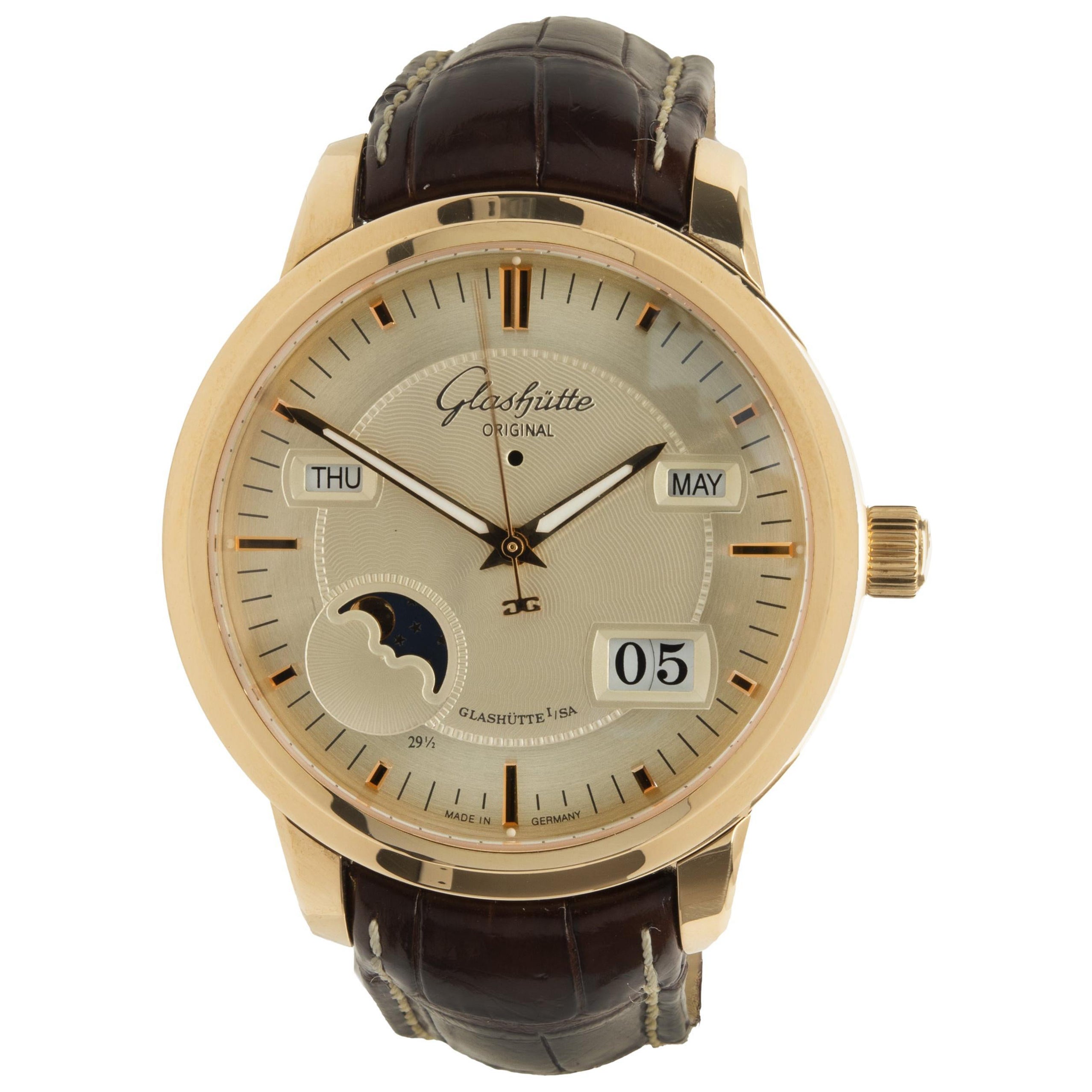 Senator Perpetual Calendar, Glashutte 18 Karat Gelbgold