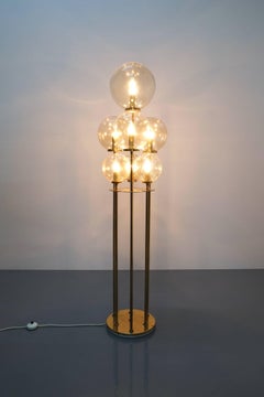 Limburg Brass Glass Floor Lamp, Germany 1960