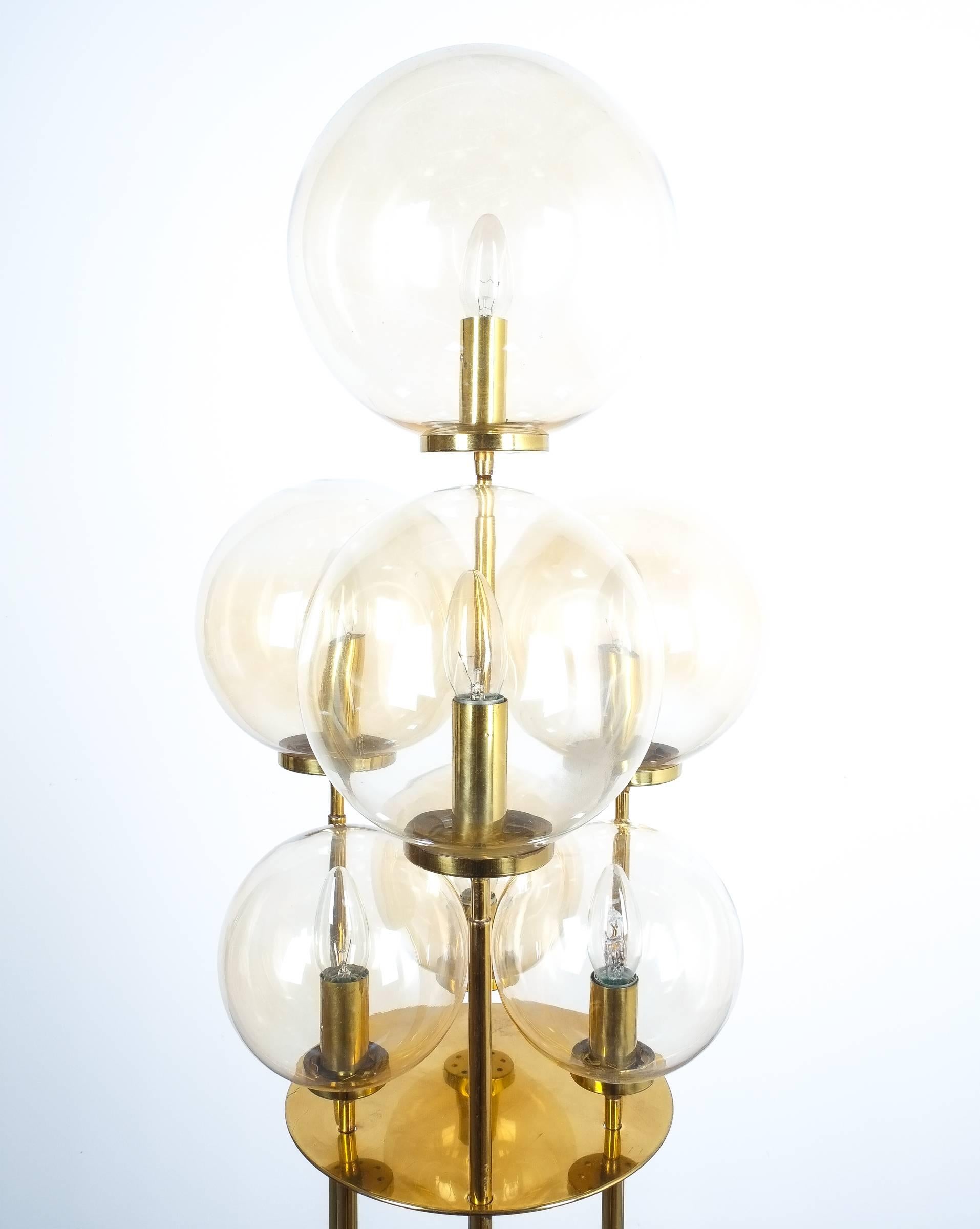 Limburg Brass Glass Floor Lamp, Germany 1960 For Sale 2