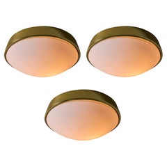 Glashütte Limburg Laiton et verre opalin à la manière de Stilnovo