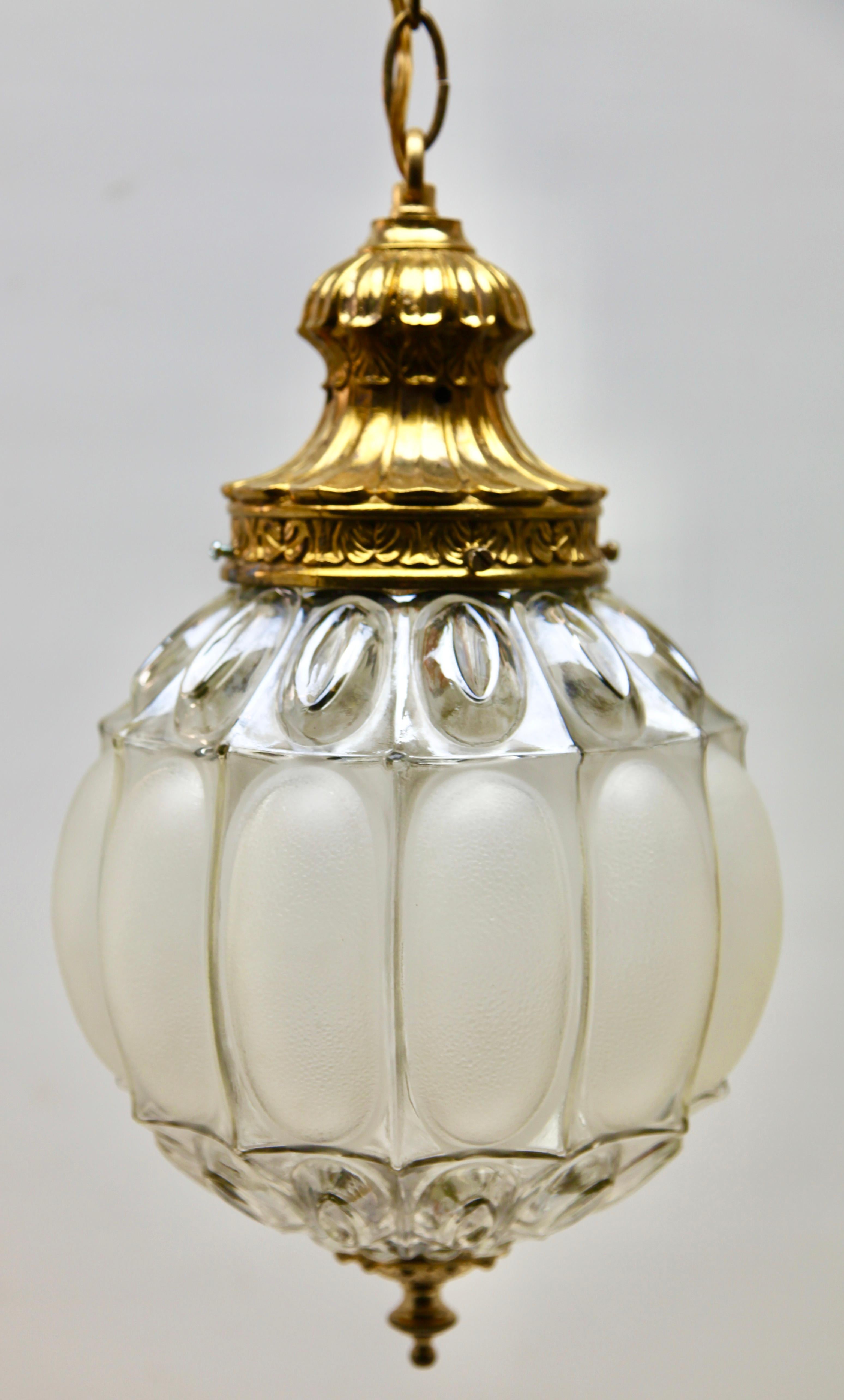 Brass Glashütte Limburg Bubble Pendant Lamp, Germany, 1960s
