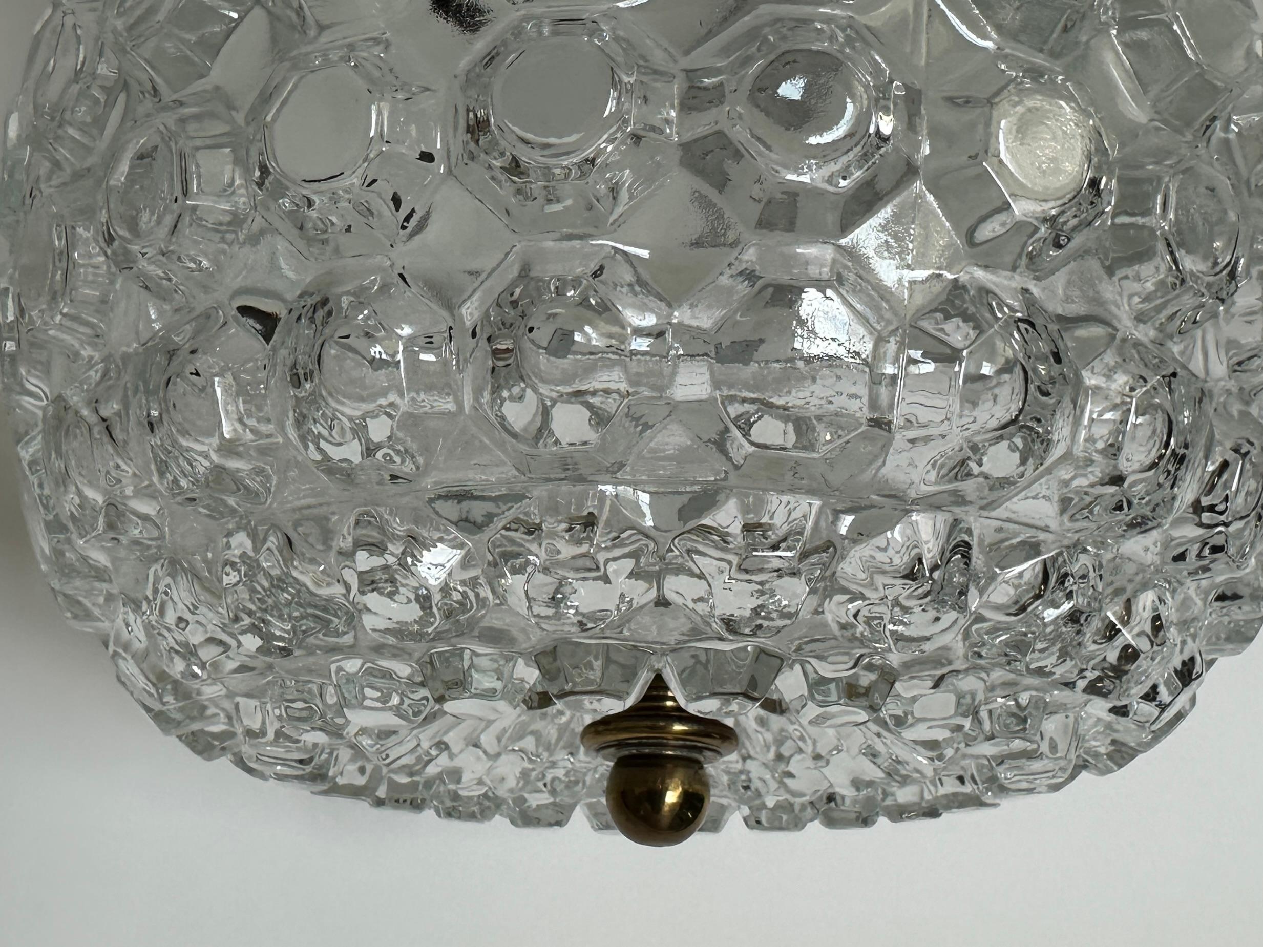 Verre brun Paire de plafonniers à encastrer Glashutte Limburg en vente