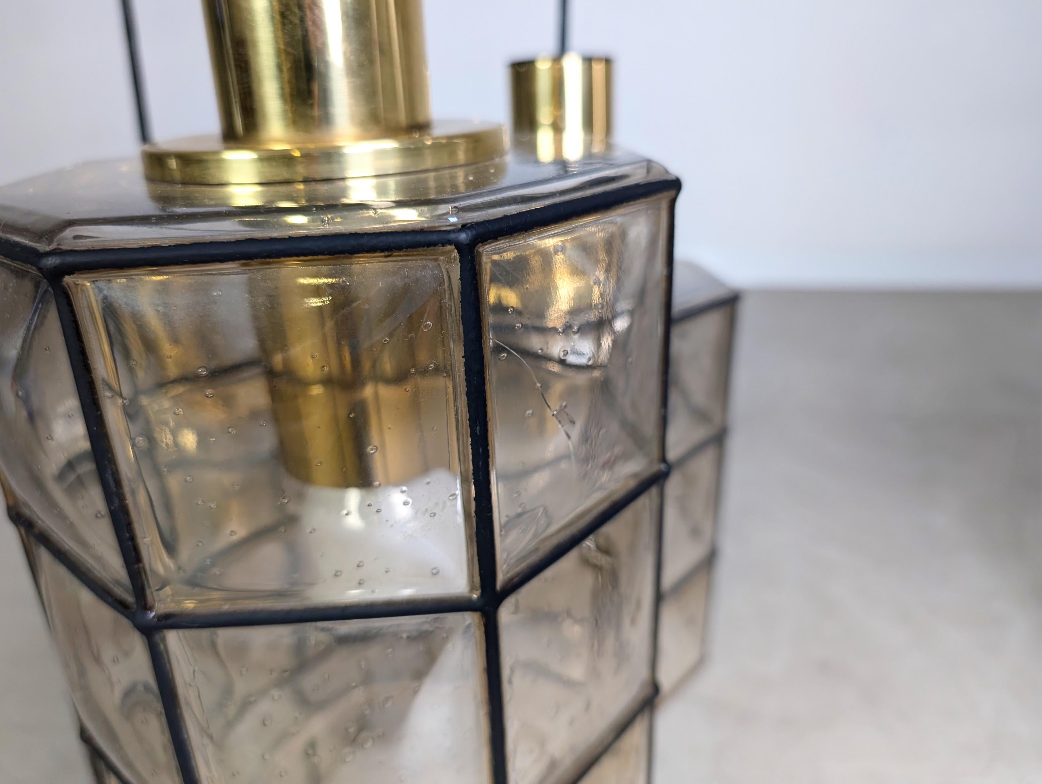 Glashütte Limburg Deckenleuchte Brutalistisch Lampe Glas Strahler Alemán en venta