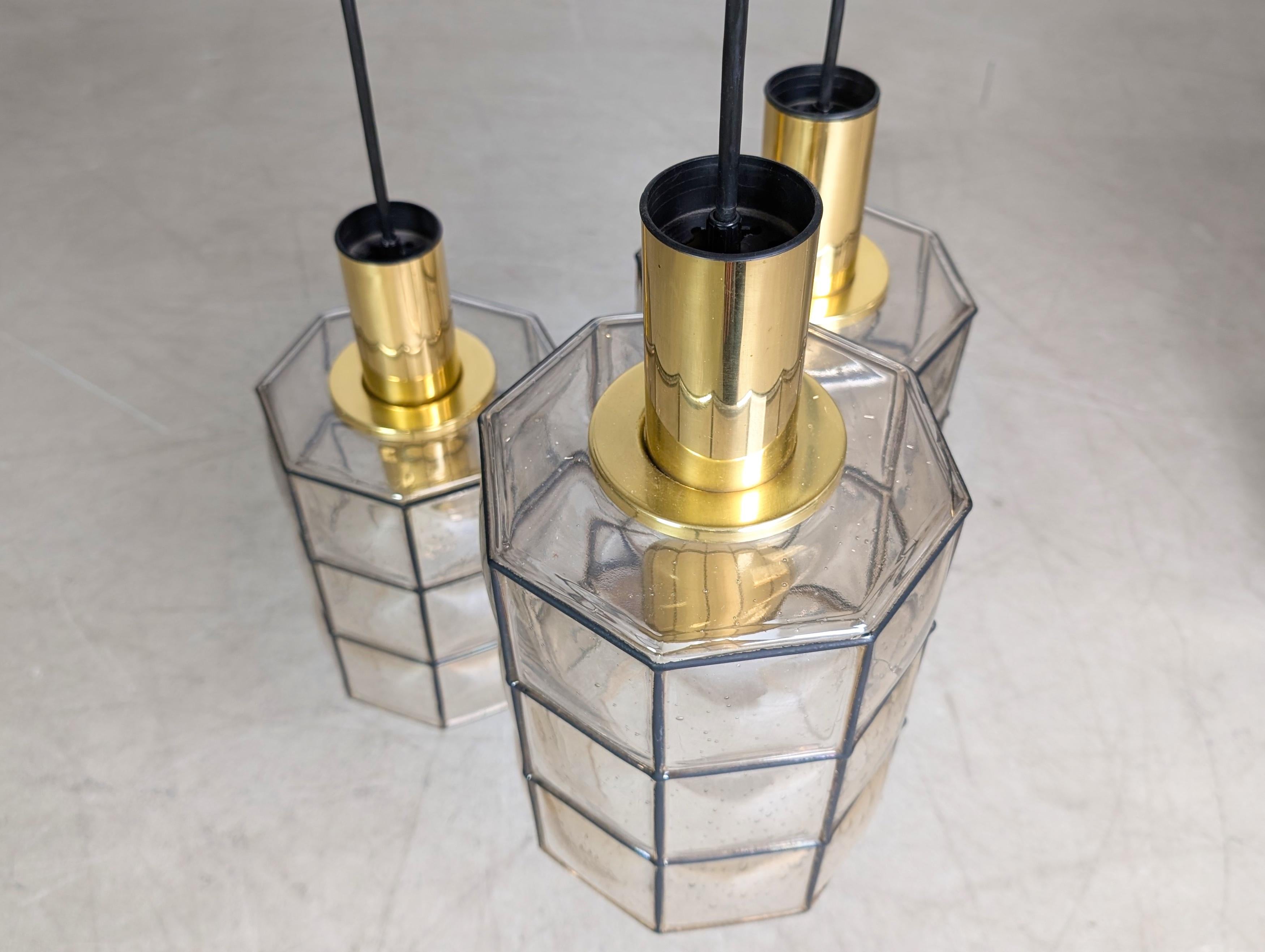 Glashütte Limburg Deckenleuchte Brutalistisch Lampe Glas Strahler en Bueno estado para la venta en Berlin, DE