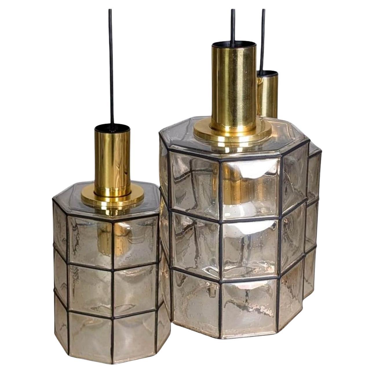 Glashütte Limburg Deckenleuchte Brutalistisch Lampe Glas Strahler