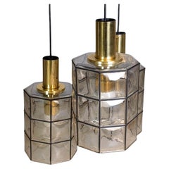 Glashütte Limburg Deckenleuchte Brutalistisch Lampe Glas Strahler