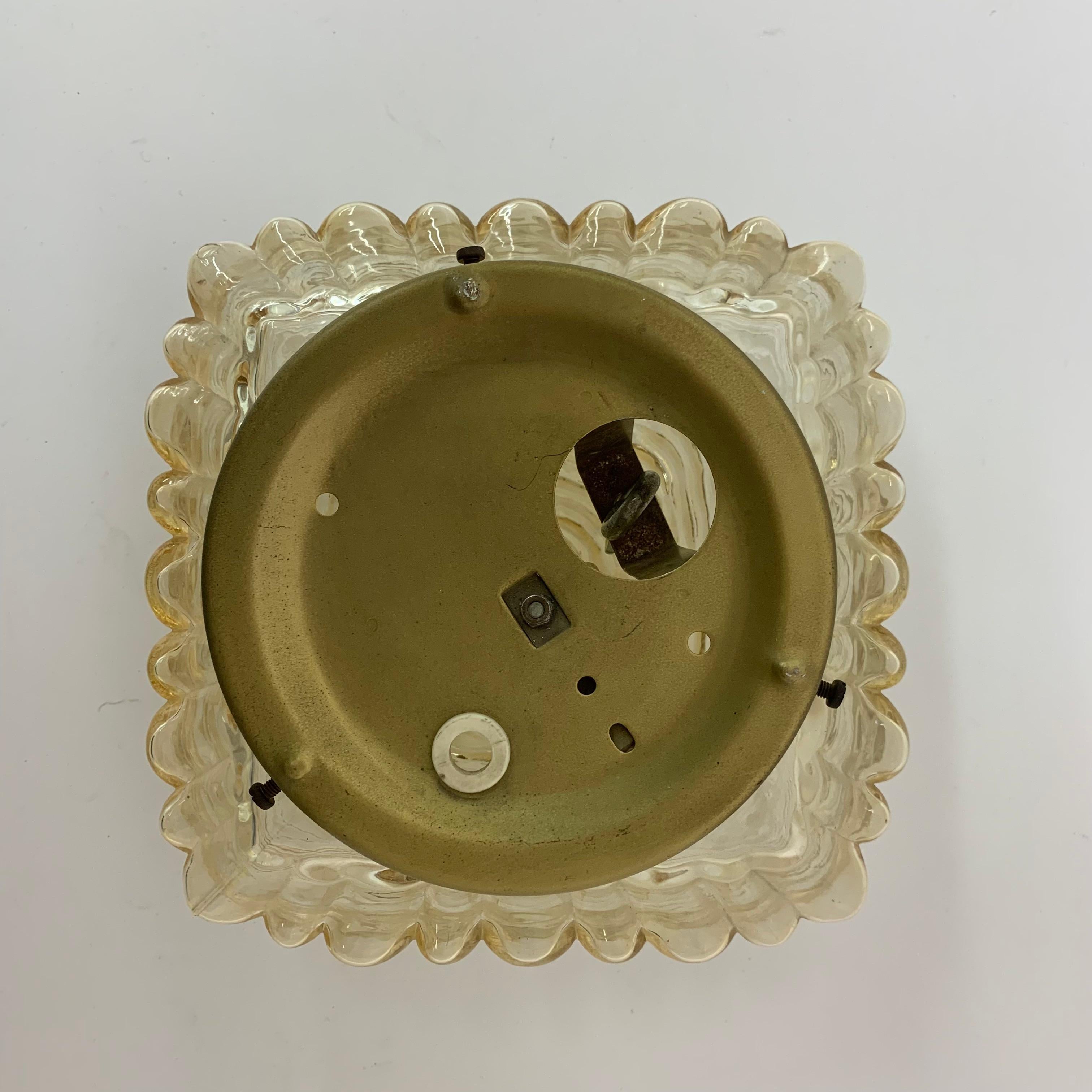 Lámpara de techo / pared de cristal Glashutte Limburg, años 70 en Bueno estado para la venta en Delft, NL