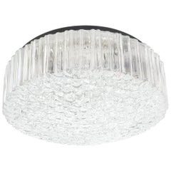 Glashutte Limburg Glass Flush Mount Ceiling Light, Germany, 1960
