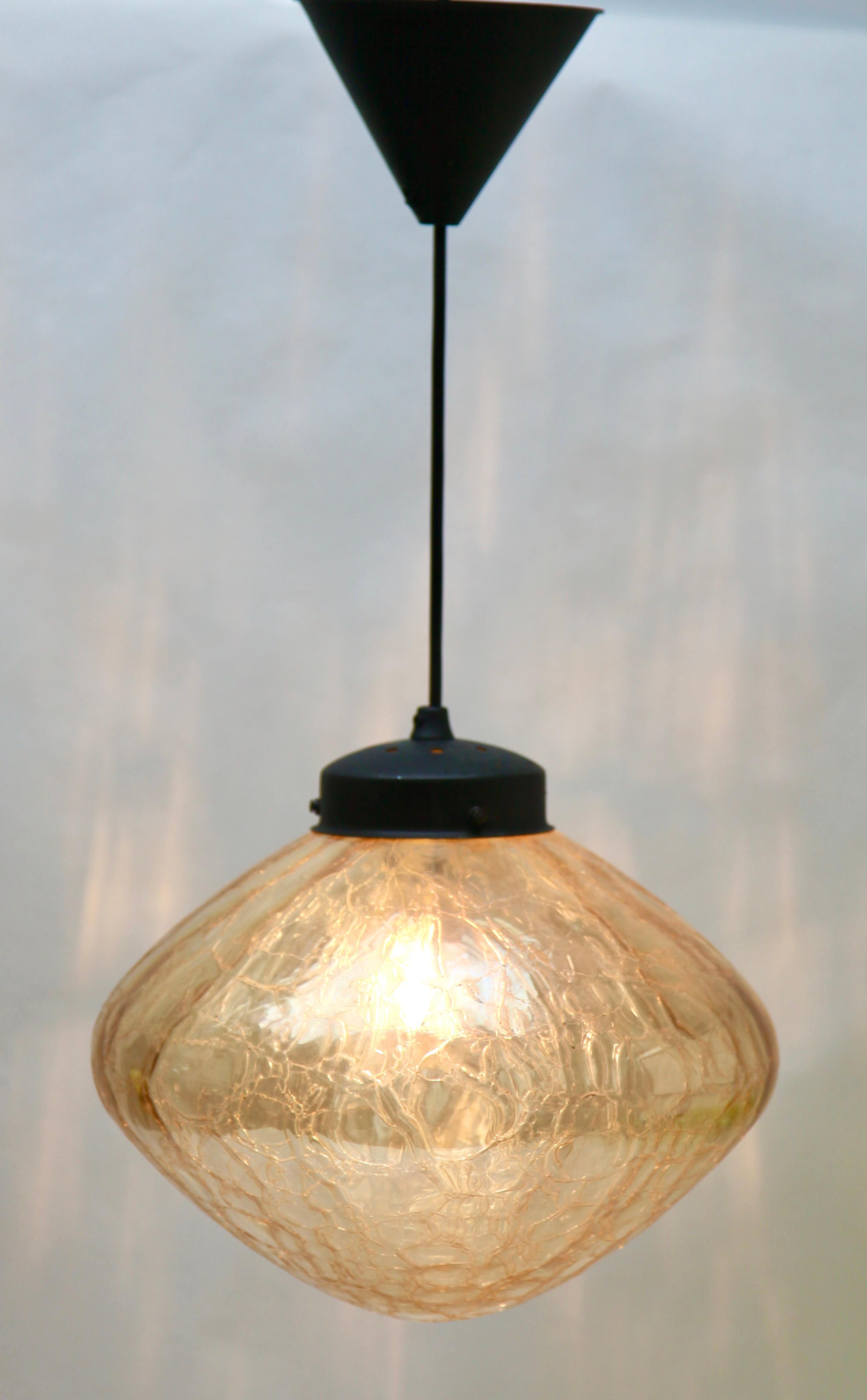 Glashütte Limburg Glass Pendant, Germany, 1960s For Sale 4