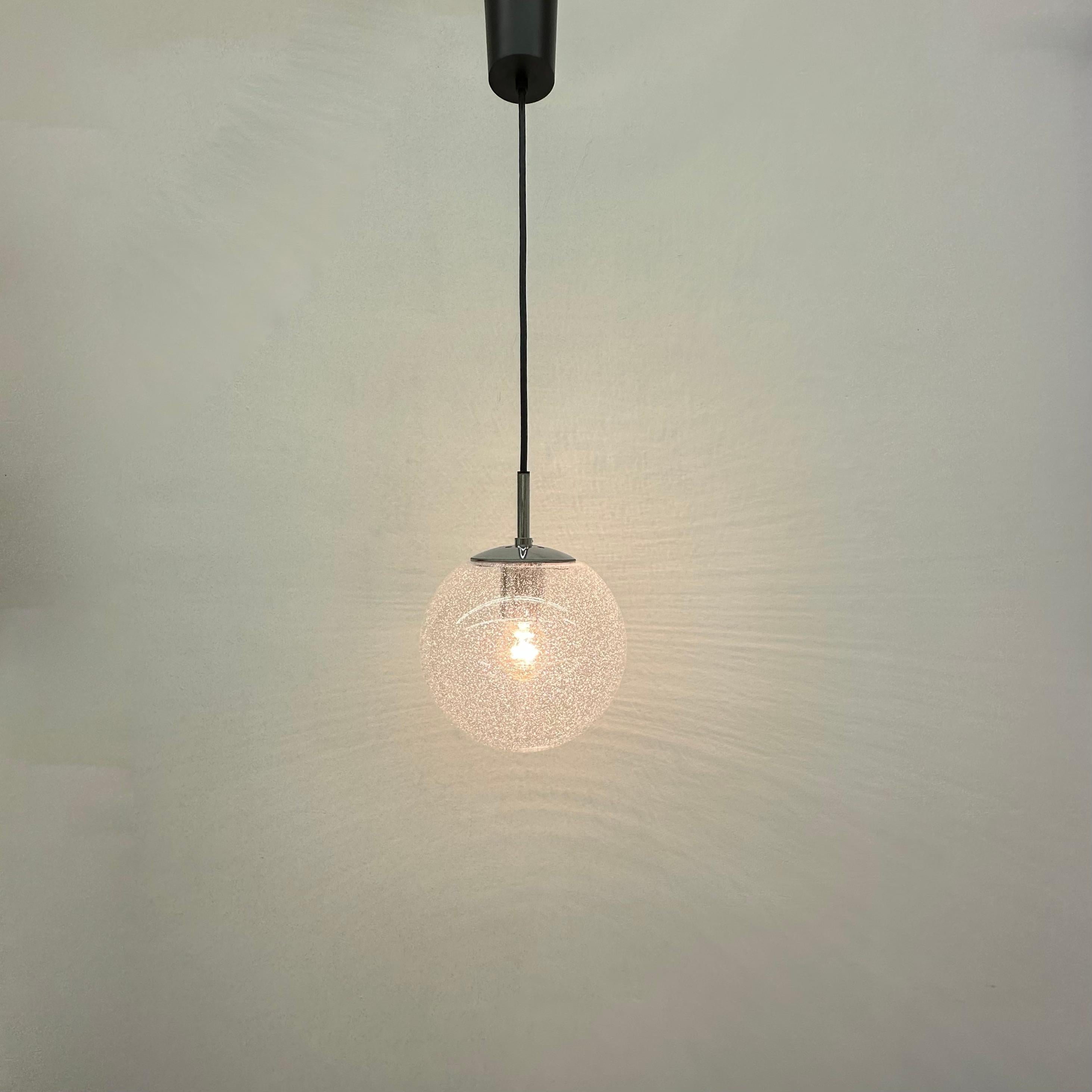 Glashütte Limburg hanging lamp , 1970’s For Sale 5