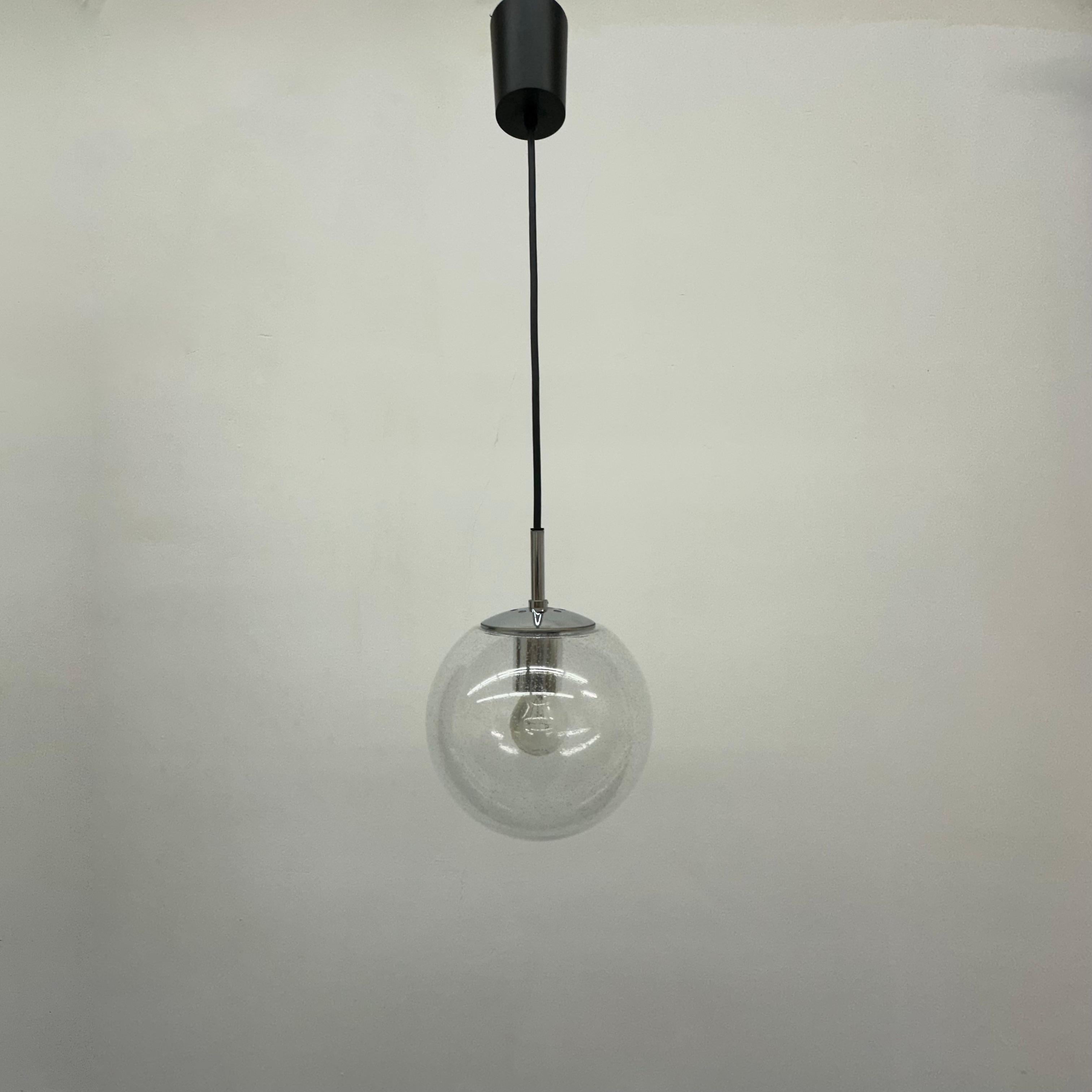 Metal Glashütte Limburg hanging lamp , 1970’s For Sale