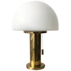 Glashütte Limburg Mushroom Table Lamp Satin Glass, Germany, 1970s