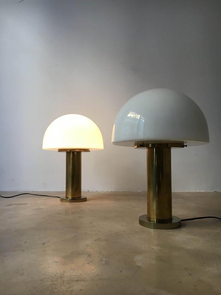 Glashütte Limburg Mushroom Table Lamps Set of Four, Germany, 1970s 1