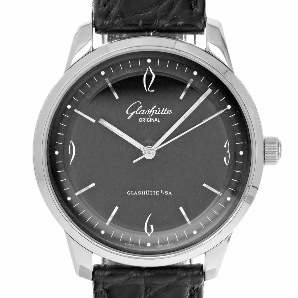 Glashutte Original 39-52-04-02-04 Senator Sixties Black Pie Pan 1960s Box Papers For Sale