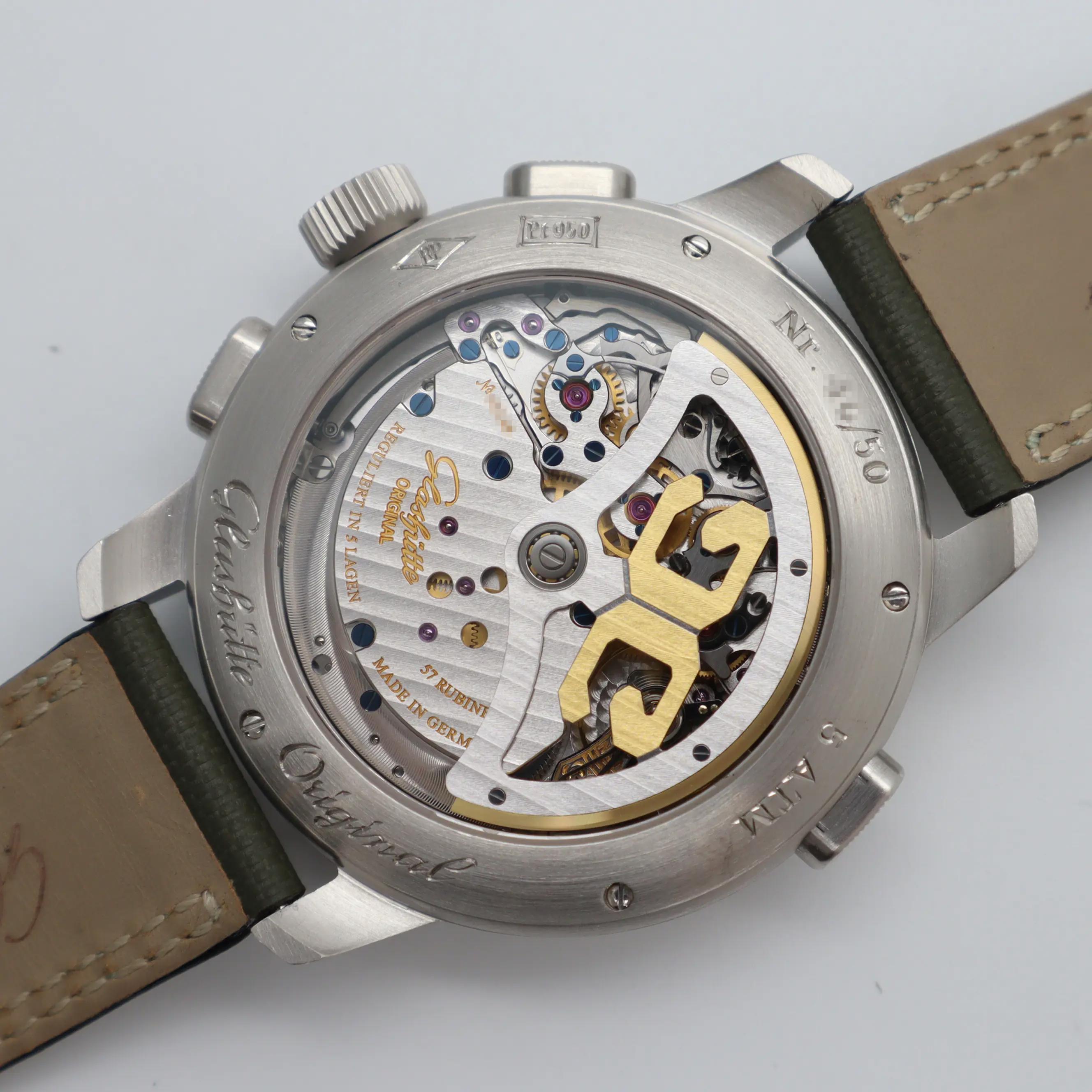 Glashütte Original Pano Navigator Platin Grünes Zifferblatt Herrenuhr 1-95-01-07-14-04 im Angebot 6