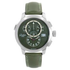 Glashütte Original Pano Navigator Platinum Green Dial Men Watch 1-95-01-07-14-04