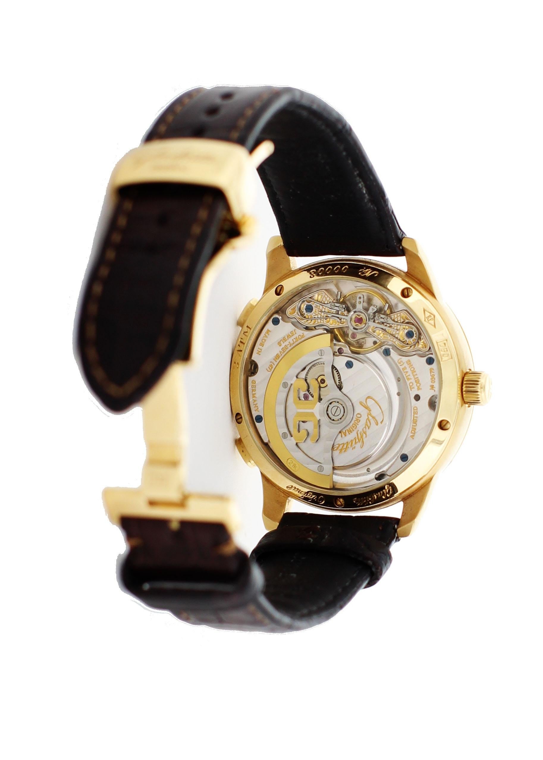 Men's Glashutte Original Panomatic Venue 90-04-01-001-04 18 Karat Gold Box Papers For Sale