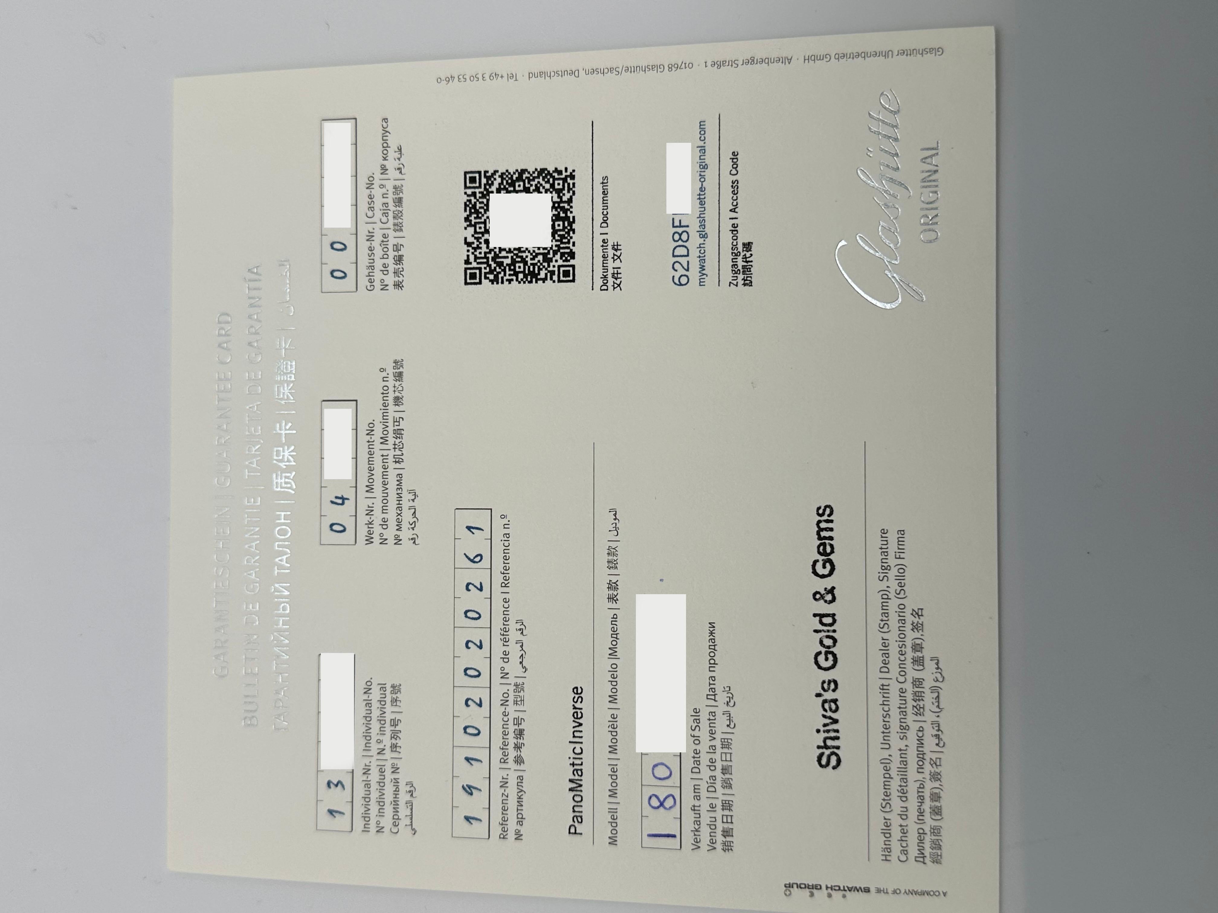 Glashutte Original PanoMaticInverse 1-91-02-02-02-61 42mm Steel Box Paper For Sale 6