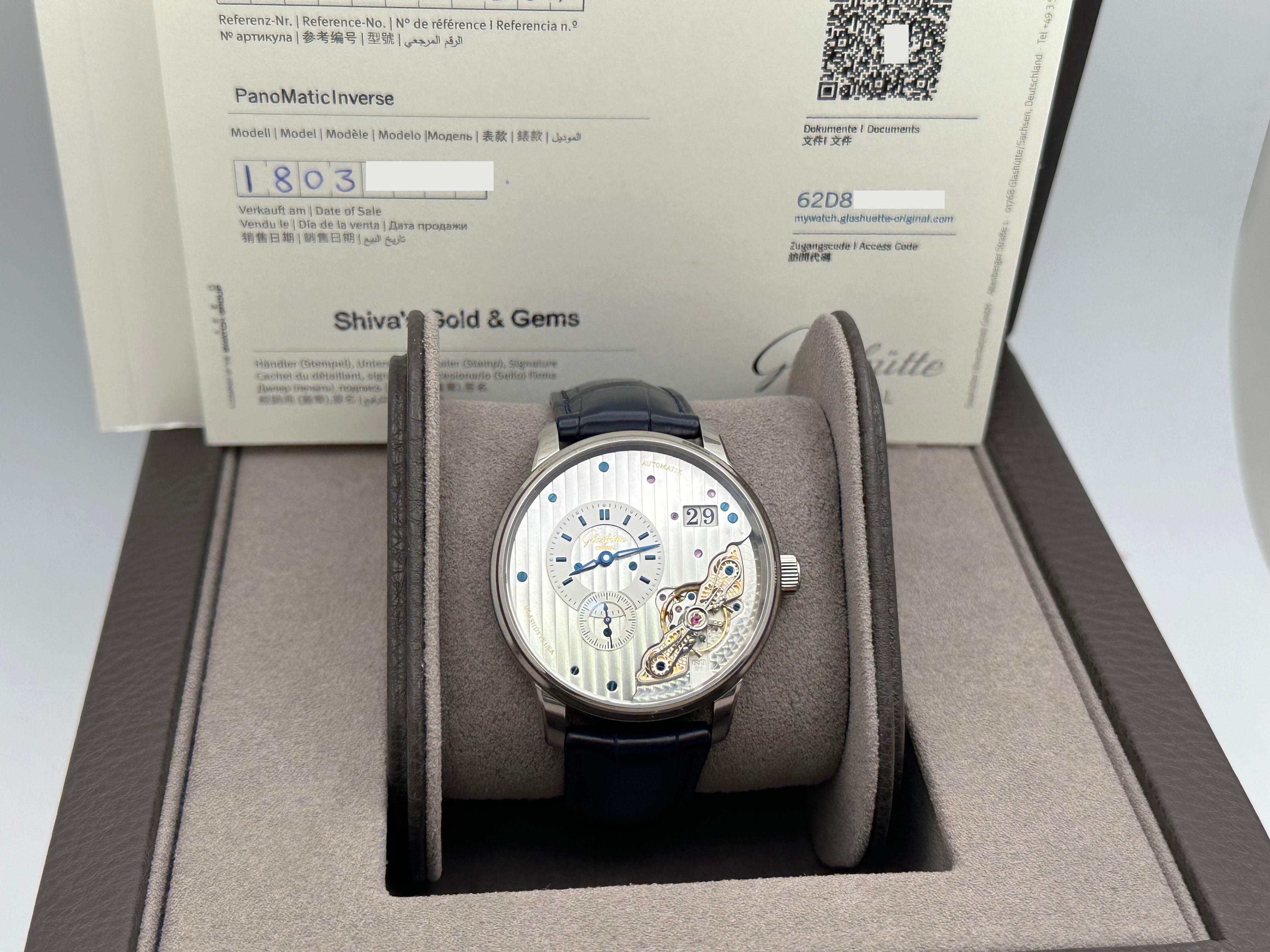 Glashutte Original PanoMaticInverse 1-91-02-02-02-61 42mm Steel Box Paper For Sale 8
