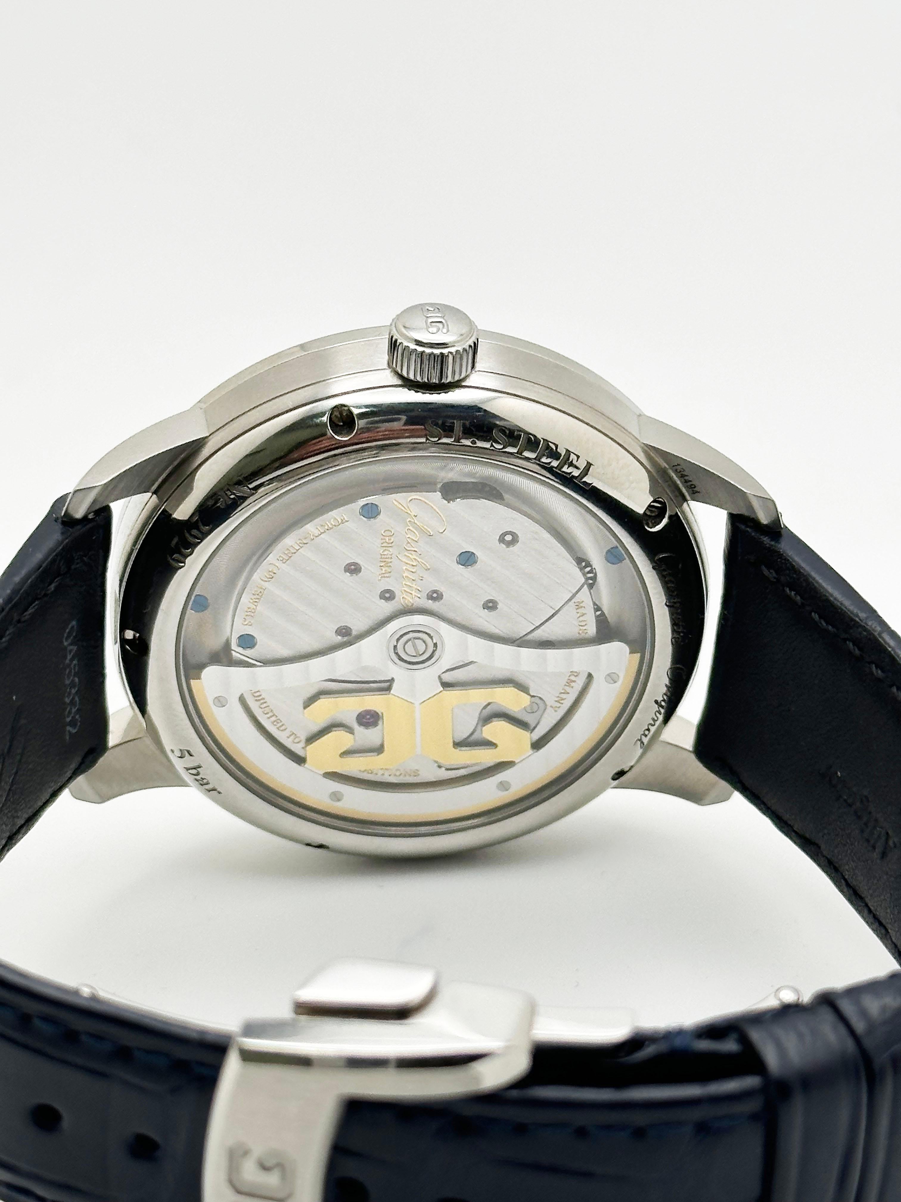 Glashutte Original PanoMaticInverse 1-91-02-02-02-61 42mm Steel Box Paper For Sale 3