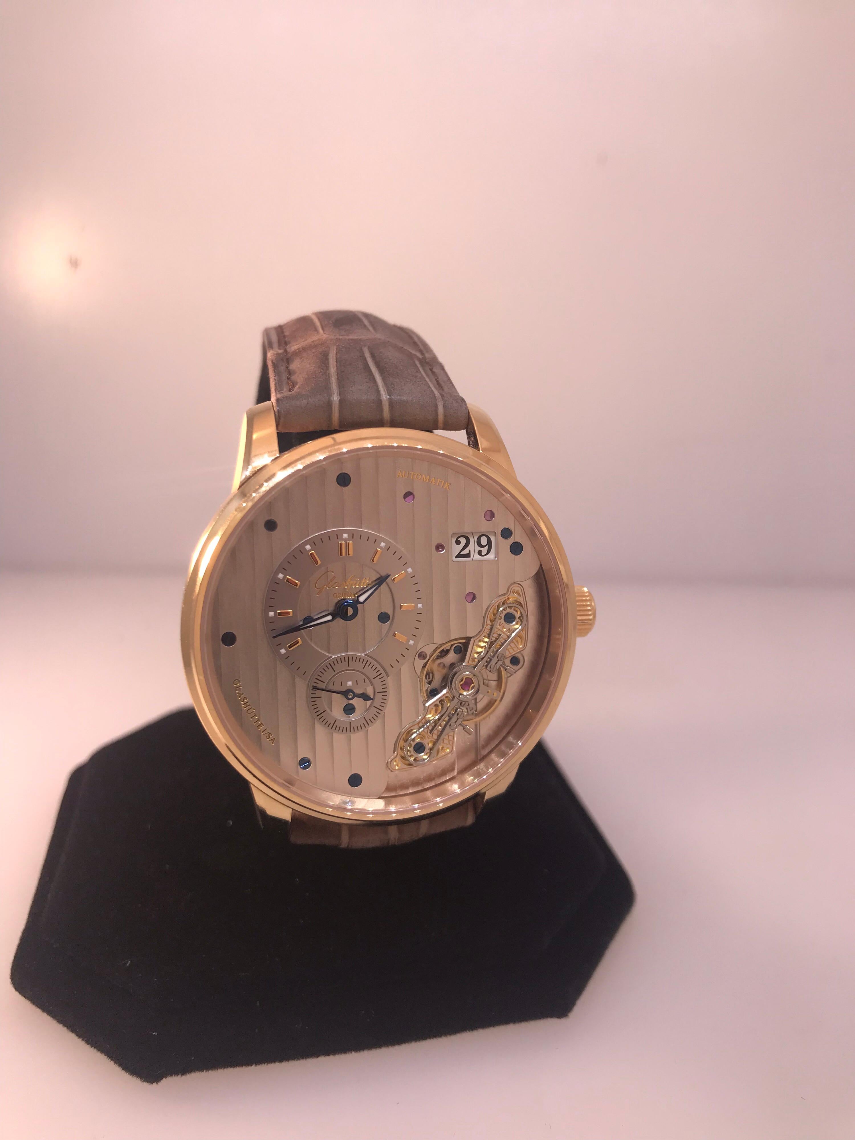 Glashutte Original PanoMaticInverse Rose Gold Automatic Watch 19102010530 For Sale 1