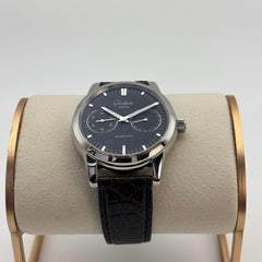Glashütte Original Senator Hand Date 40 mm – Armbanduhr aus Steele mit schwarzem Zifferblatt