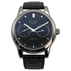 Glashütte Original Senator Hand Date 40 mm – Armbanduhr aus Steele mit schwarzem Zifferblatt