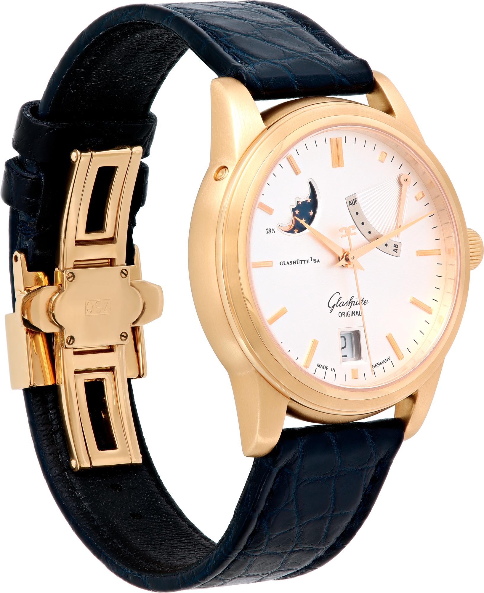 Glashutte Original Senator Moon Phase Automatik-Armbanduhr Ref 39-44-03-11-04 im Zustand „Hervorragend“ im Angebot in Surfside, FL
