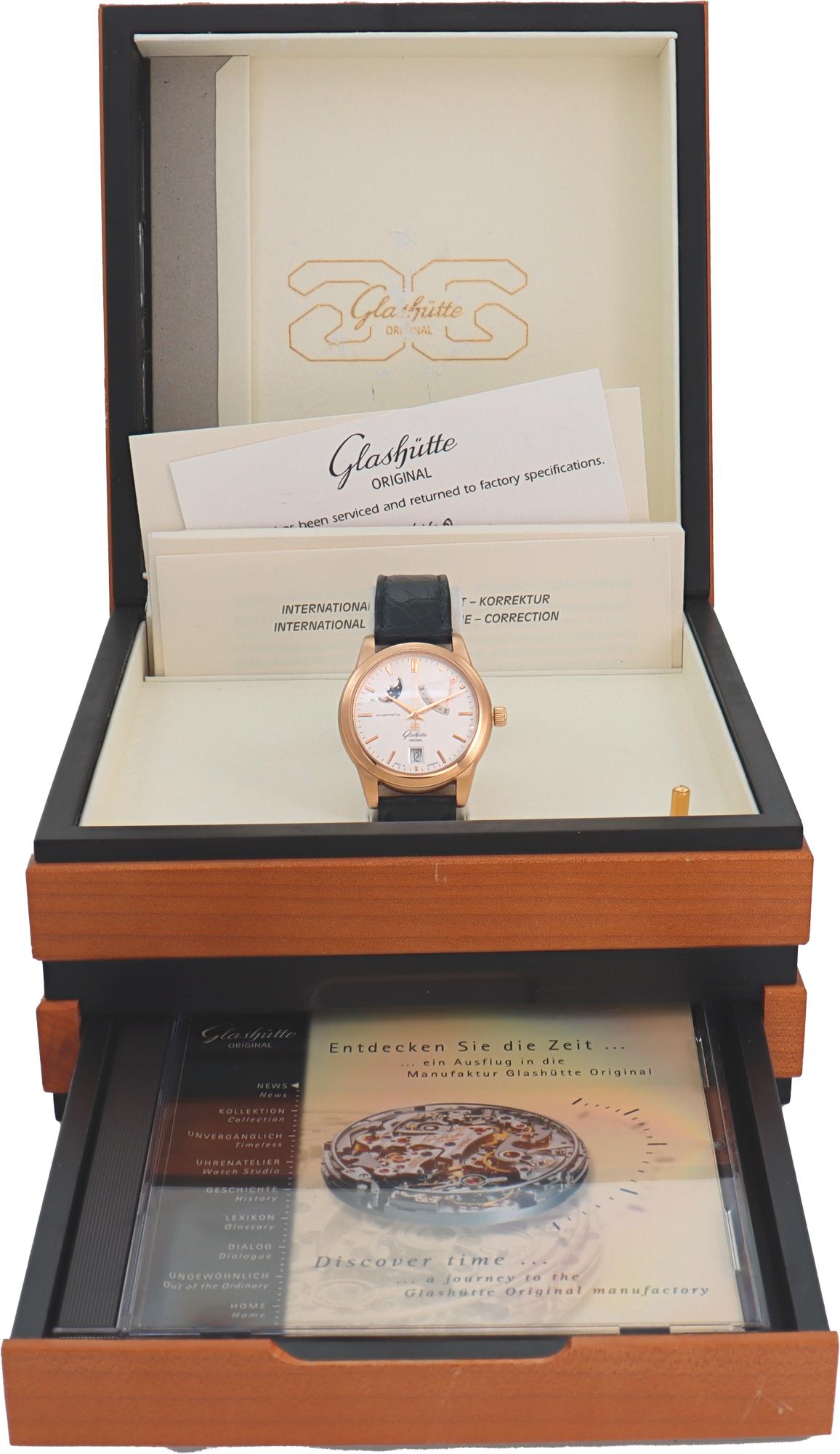 Glashutte Original Senator Moon Phase Automatik-Armbanduhr Ref 39-44-03-11-04 im Angebot 2