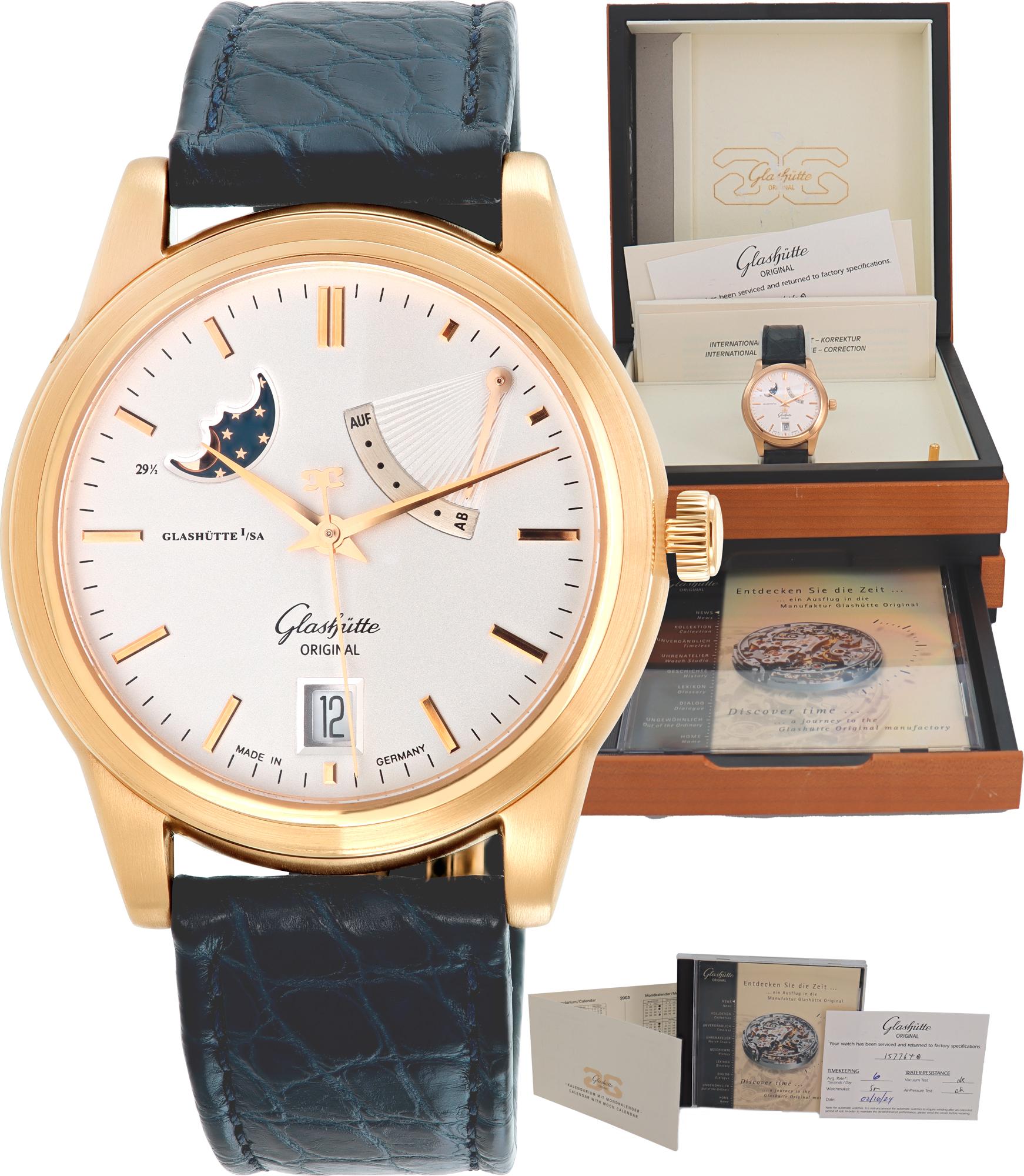 Glashutte Original Senator Moon Phase Automatik-Armbanduhr Ref 39-44-03-11-04 im Angebot 3