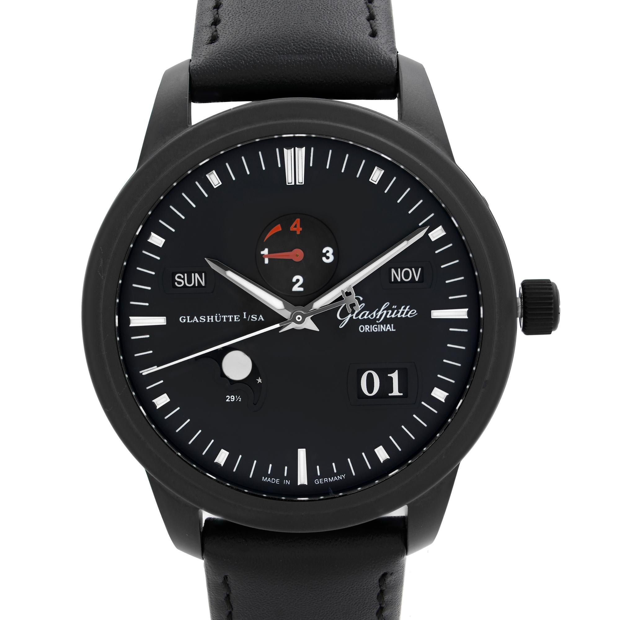 Store Display Model can have minor Blemishes. Glashutte Original Senator Perpetual Calendar Ceramic Black Dial Automatic Watch 100-07-06-06-05 This Beautiful Timepiece is Powered by Mechanical (Automatic) Movement And Features Round Black Ceramic